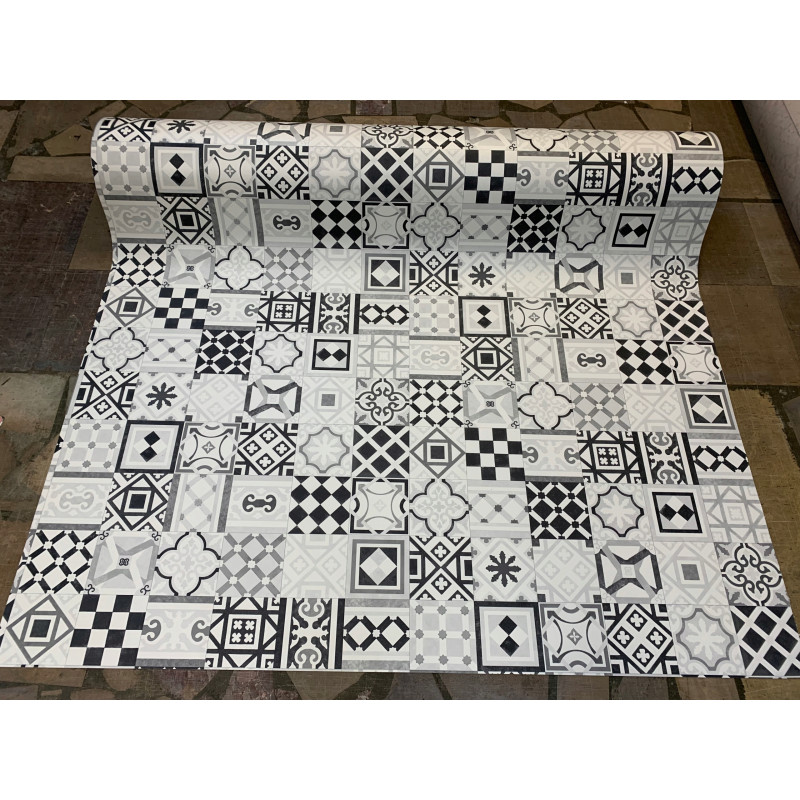 WYKŁADZINA LINOLEUM PCV 2m PATCHWORK MONO IMITACJA HISZPAŃSKA PŁYTKA