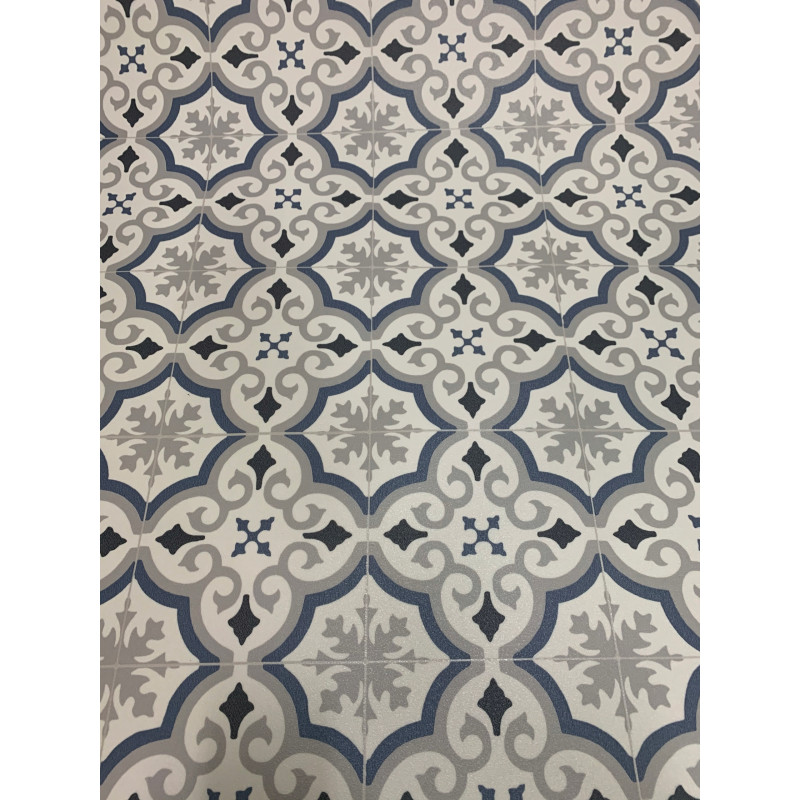 WYKŁADZINA PCV LINOLEUM EVORA 573 BOHO 2m Hiszpańska Płytka Niebieski Motyw