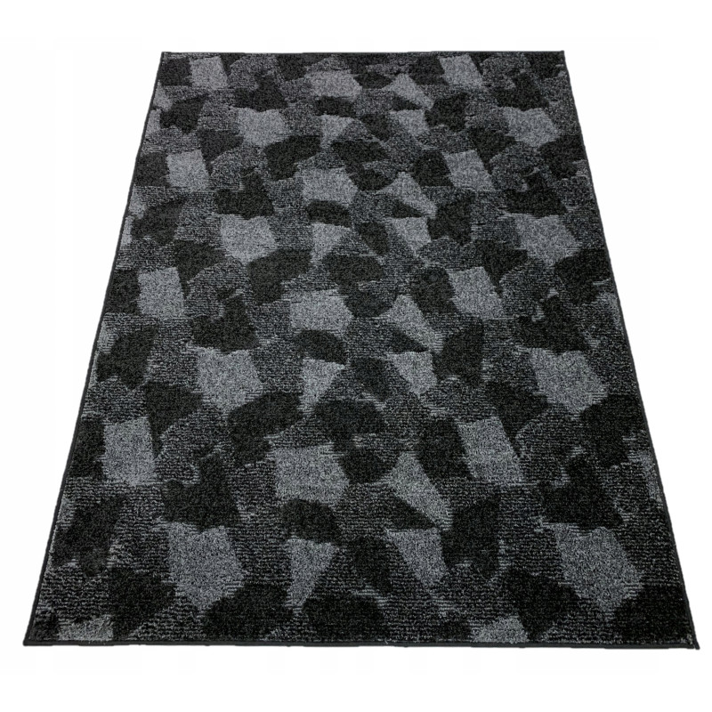 Dywan 100x150 CZARNO SZARY 3D DO SALONU SYPIALNI
