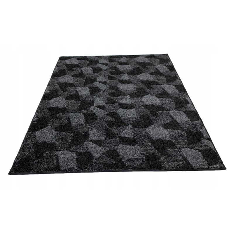 Dywan 100x150 CZARNO SZARY 3D DO SALONU SYPIALNI