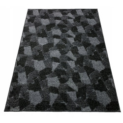 Dywan 100x100 CZARNO SZARY 3D DO SALONU SYPIALNI