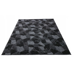 Dywan 100x100 CZARNO SZARY 3D DO SALONU SYPIALNI