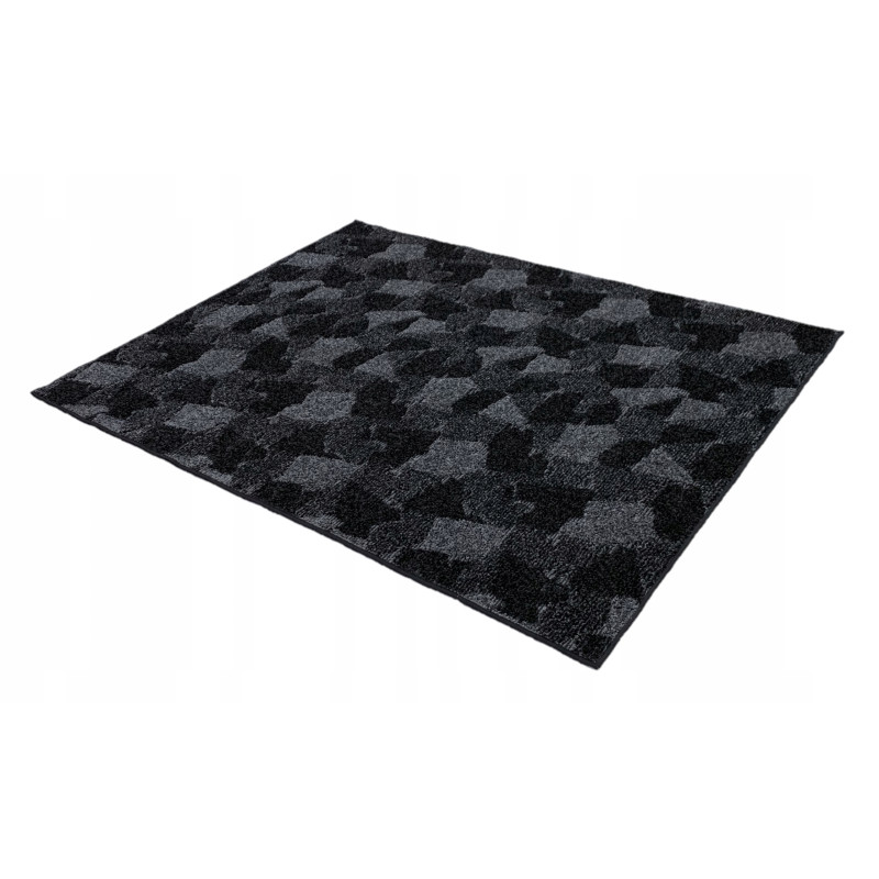 Dywan 100x100 CZARNO SZARY 3D DO SALONU SYPIALNI