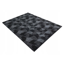 Dywan 100x100 CZARNO SZARY 3D DO SALONU SYPIALNI