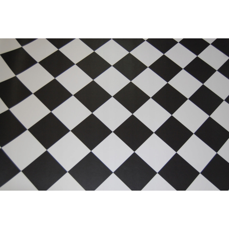 WYKŁADZINA PCV LINOLEUM YORK 99 NOWOCZESNY 2m BIAŁO CZARNE KARO
