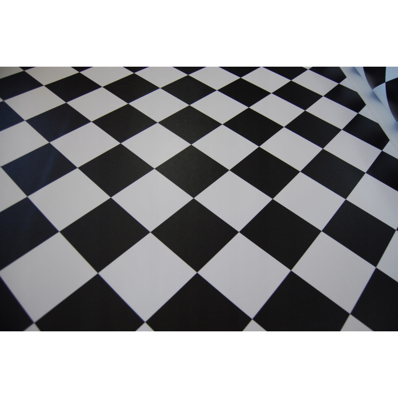 WYKŁADZINA PCV LINOLEUM YORK 99 NOWOCZESNY 2m BIAŁO CZARNE KARO