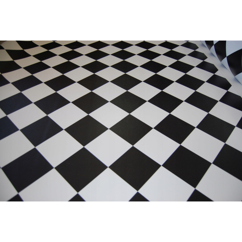 WYKŁADZINA PCV LINOLEUM YORK 99 NOWOCZESNY 2m BIAŁO CZARNE KARO