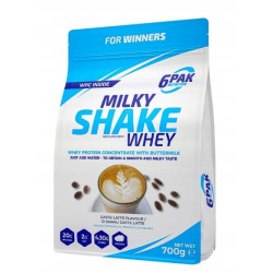 6PAK MILKY SHAKE WHEY 700G PYSZNE BIAŁKO NA ODCHUDZANIE WPC CAFFE LATTE