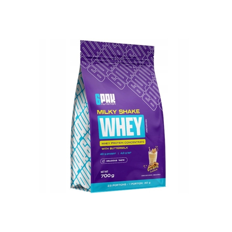 6PAK MILKY SHAKE WHEY 700G PYSZNE BIAŁKO NA ODCHUDZANIE WPC CIASTECZKO