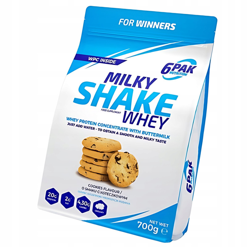 6PAK MILKY SHAKE WHEY 700G PYSZNE BIAŁKO NA ODCHUDZANIE WPC CIASTECZKO