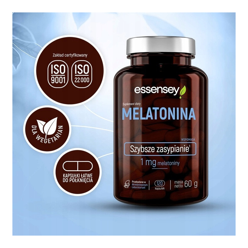 MELATONINA 1000 MCG 120 NOCY SEN SZYBKIE ZASYPIANIE KORTYZOL WYBUDZANIE