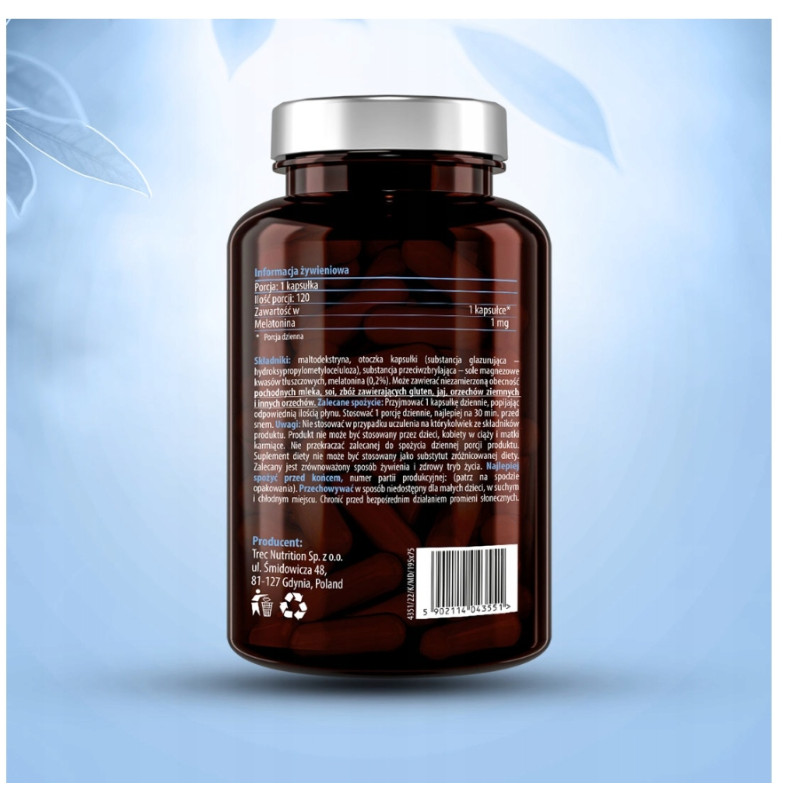 MELATONINA 1000 MCG 120 NOCY SEN SZYBKIE ZASYPIANIE KORTYZOL WYBUDZANIE