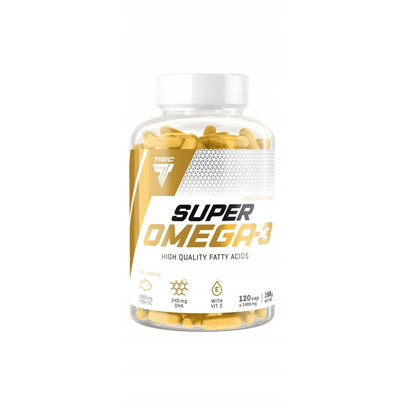 TREC SUPER OMEGA 3 EPA DHA PREMIUM TRAN OLEJ RYBI WITAMINA E ODPORNOŚĆ 120C
