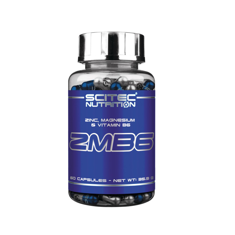 ZMA Scitec ZMB6 60 CAPS MAGNEZ CYNK B6 SEN LIBIDO TESTOSTERON ENERGIA
