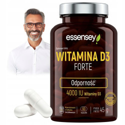 WITAMINA D3 FORTE 4000 IU ODPORNOŚĆ ZDROWE ZĘBY KOŚCI MIĘŚNIE WIT D WEGE