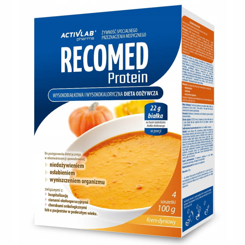 ACTIVLAB PHARMA RECOMED PROTEIN ŻYWNOŚĆ MEDYCZNA KREM DYNIA 4x 100g