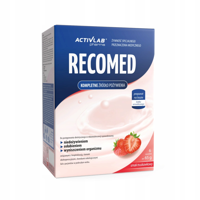 ACTIVLAB PHARMA RECOMED 65g KOKTAJL ODŻYWCZY POSIŁEK DIETA BIAŁKO TRUSKAWKA