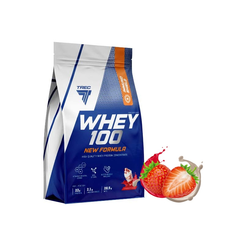 TREC WHEY 100 NEW FORMULA 700g BIAŁKO WPC PROTEIN BCAA EAA GLUTAMINA WPI