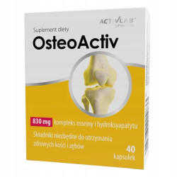 ACTIVLAB OSTEOACTIV NA STAWY KOŚCI ZŁAMANIA WAPŃ FOSFOR OSTEOPOROZA 40 CAPS