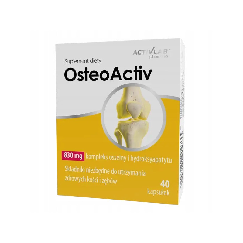 ACTIVLAB OSTEOACTIV NA STAWY KOŚCI ZŁAMANIA WAPŃ FOSFOR OSTEOPOROZA 40 CAPS