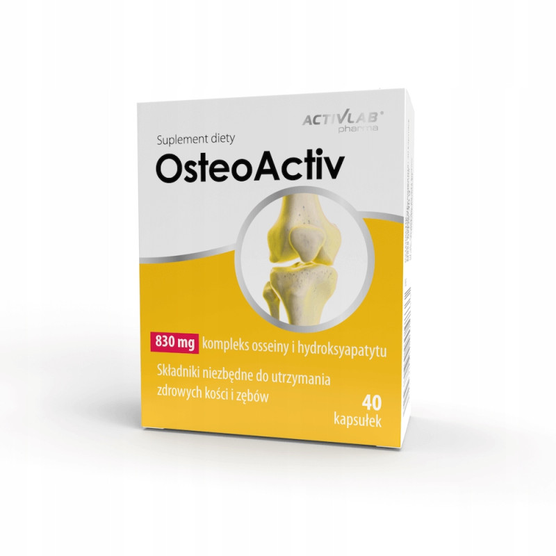 ACTIVLAB OSTEOACTIV NA STAWY KOŚCI ZŁAMANIA WAPŃ FOSFOR OSTEOPOROZA 40 CAPS