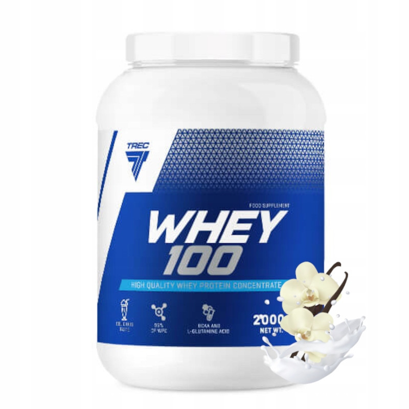TREC WHEY 100 2000g SUPER BIAŁKO WPC 100% SIŁA MASA KONCENTRAT BCAA EAA
