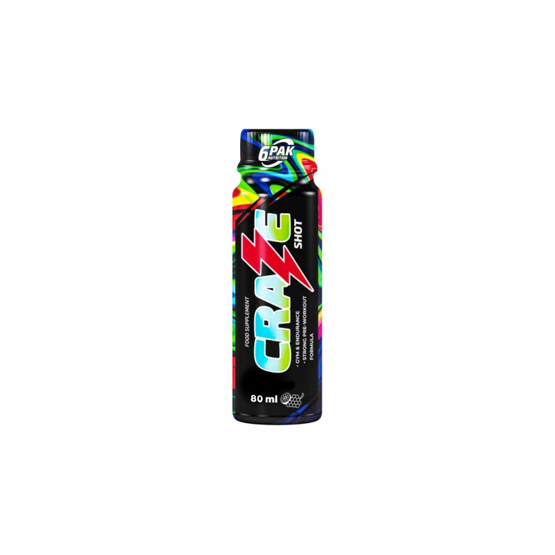 6PAK CRAZE SHOT KOFAINA BETA-ALANINA SKUPIENIE ENERGIA 6PAK CRAZE SHOT KOFAINA BETA-ALANINA SKUPIENIE ENERGIA