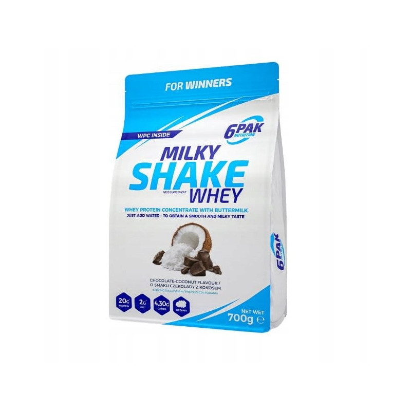 6PAK MILKY SHAKE WHEY 700G PYSZNE BIAŁKO NA ODCHUDZANIE WPC CHOCOLATE COCO 6PAK MILKY SHAKE WHEY 700G PYSZNE BIAŁKO NA ODCHUDZANIE WPC CHOCOLATE COCO