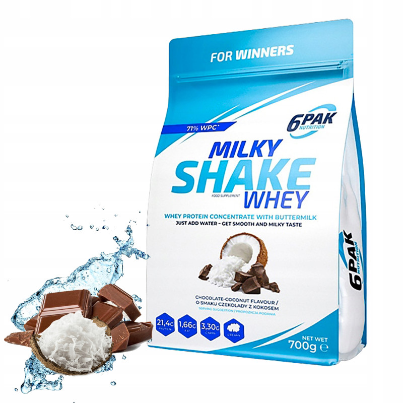 6PAK MILKY SHAKE WHEY 700G PYSZNE BIAŁKO NA ODCHUDZANIE WPC CHOCOLATE COCO 6PAK MILKY SHAKE WHEY 700G PYSZNE BIAŁKO NA ODCHUDZANIE WPC CHOCOLATE COCO