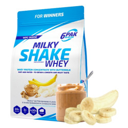 6PAK MILKY SHAKE WHEY 700G PYSZNE BIAŁKO NA ODCHUDZANIE WPC P.BUTTER BANAN