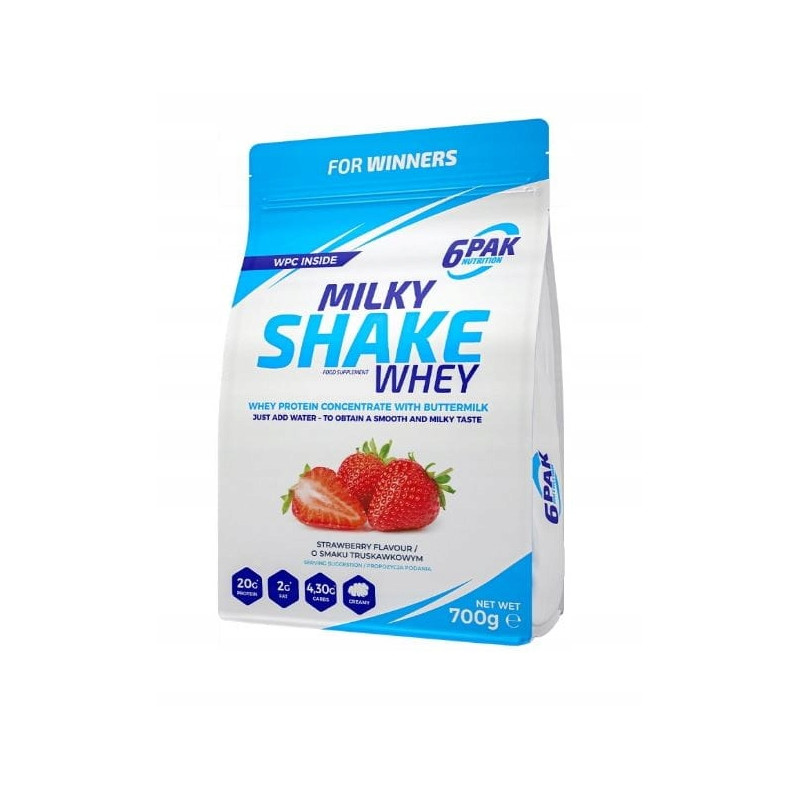 6PAK MILKY SHAKE WHEY 700G PYSZNE BIAŁKO NA ODCHUDZANIE WPC TRUSKAWKA 6PAK MILKY SHAKE WHEY 700G PYSZNE BIAŁKO NA ODCHUDZANIE WPC TRUSKAWKA