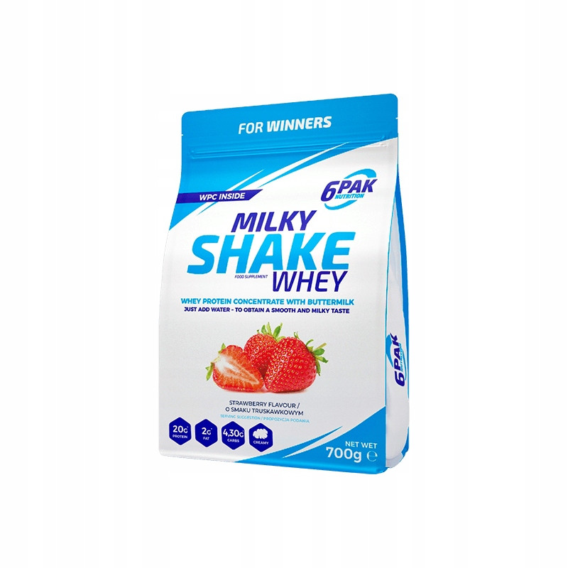 6PAK MILKY SHAKE WHEY 700G PYSZNE BIAŁKO NA ODCHUDZANIE WPC TRUSKAWKA 6PAK MILKY SHAKE WHEY 700G PYSZNE BIAŁKO NA ODCHUDZANIE WPC TRUSKAWKA