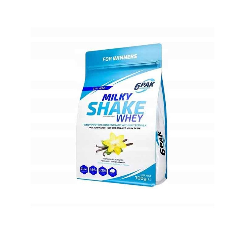 6PAK MILKY SHAKE WHEY 700G PYSZNE BIAŁKO NA ODCHUDZANIE WPC WANILIA
