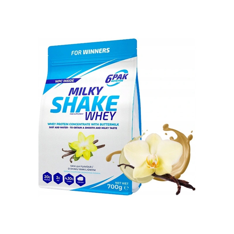 6PAK MILKY SHAKE WHEY 700G PYSZNE BIAŁKO NA ODCHUDZANIE WPC WANILIA