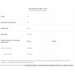 6PAK CITRULLINE MALATE 200g 66 PORCJI CYTRULINA POMPA SIŁA MOC MASA RZEŹBA
