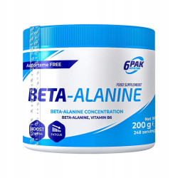 6PAK NUTRITION BETA-ALANINE 200g BETA-ALANINA WYTRZYMAŁOŚĆ SIŁA BIEGANIE 6PAK NUTRITION BETA-ALANINE 200g BETA-ALANINA WYTRZYMAŁOŚĆ SIŁA BIEGANIE