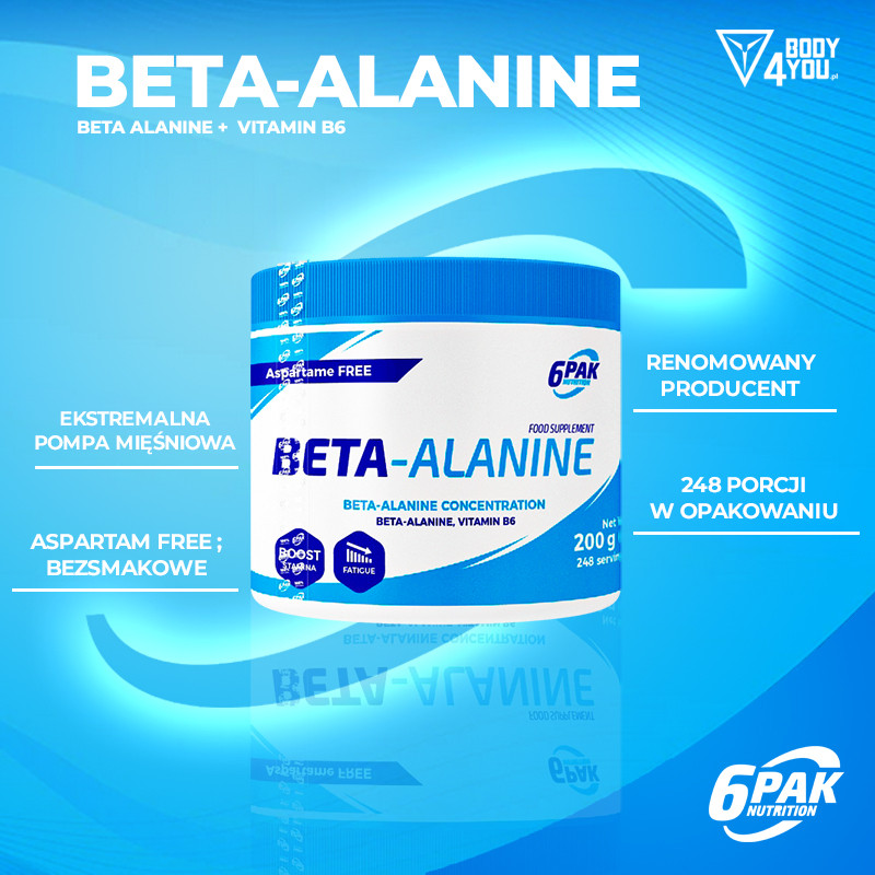 6PAK NUTRITION BETA-ALANINE 200g BETA-ALANINA WYTRZYMAŁOŚĆ SIŁA BIEGANIE 6PAK NUTRITION BETA-ALANINE 200g BETA-ALANINA WYTRZYMAŁOŚĆ SIŁA BIEGANIE