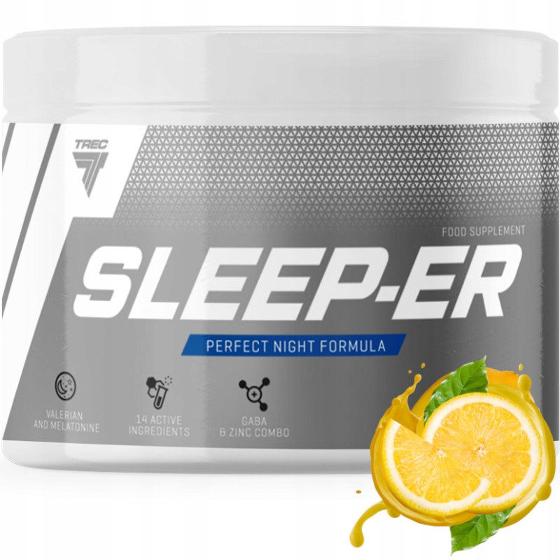 TREC SLEEP-ER SLEEPER 225 G ZMA DAA GABA GŁĘBOKI SEN TROPICAL LEMON MILD TREC SLEEP-ER SLEEPER 225 G ZMA DAA GABA GŁĘBOKI SEN TROPICAL LEMON MILD