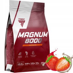 TREC MAGNUM 8000 1000g GAINER KREATYNA BCAA EAA MCT WITAMINY TRUSKAWKA