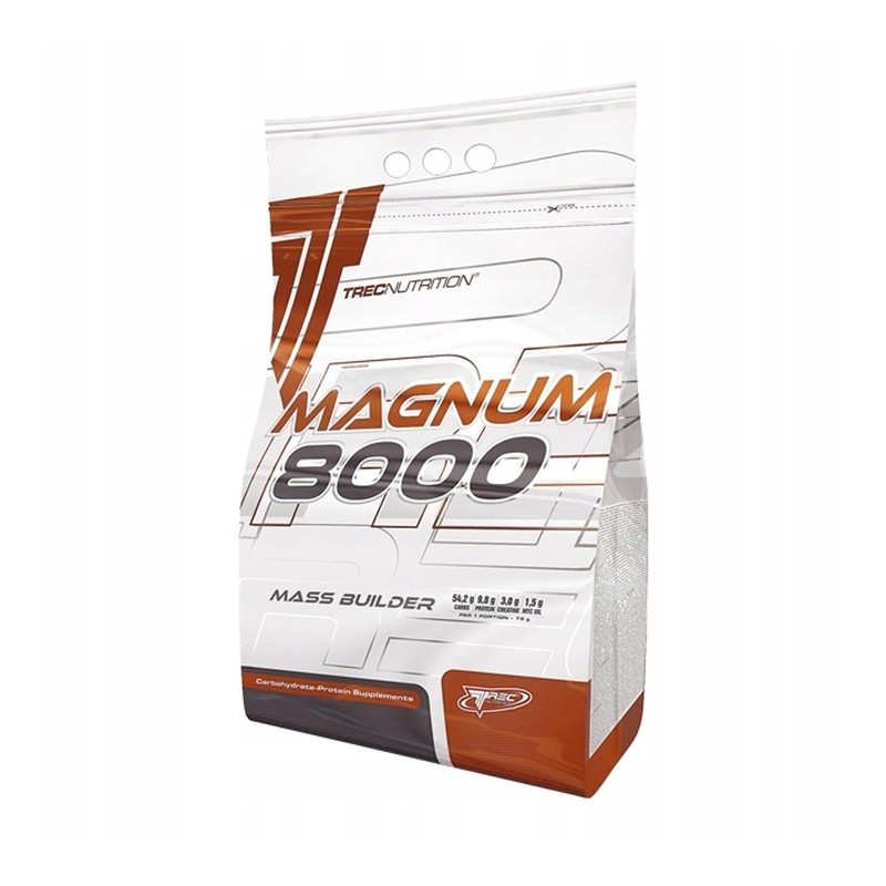 TREC MAGNUM 8000 1000g GAINER KREATYNA BCAA EAA MCT WITAMINY TRUSKAWKA