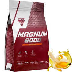 TREC MAGNUM 8000 1000g GAINER KREATYNA BCAA EAA MCT WITAMINY BIAŁKO BANANA