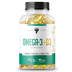 TREC OMEGA 3 + D3 90CAPS 2000 IU MOCNA WITAMINA KWASY TŁUSZCZOWE ODPORNOŚĆ TREC OMEGA 3 + D3 90CAPS 2000 IU MOCNA WITAMINA KWASY TŁUSZCZOWE ODPORNOŚĆ