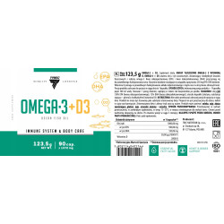 TREC OMEGA 3 + D3 90CAPS 2000 IU MOCNA WITAMINA KWASY TŁUSZCZOWE ODPORNOŚĆ TREC OMEGA 3 + D3 90CAPS 2000 IU MOCNA WITAMINA KWASY TŁUSZCZOWE ODPORNOŚĆ