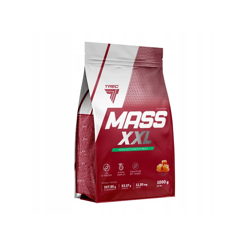 TREC MASS XXL 1KG GAINER BIAŁKO WĘGLOWODANY KREATYNA AMINOKWASY S.CARMEL