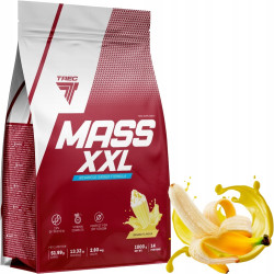 TREC MASS XXL 1KG GAINER BIAŁKO WĘGLOWODANY KREATYNA AMINOKWASY BANAN