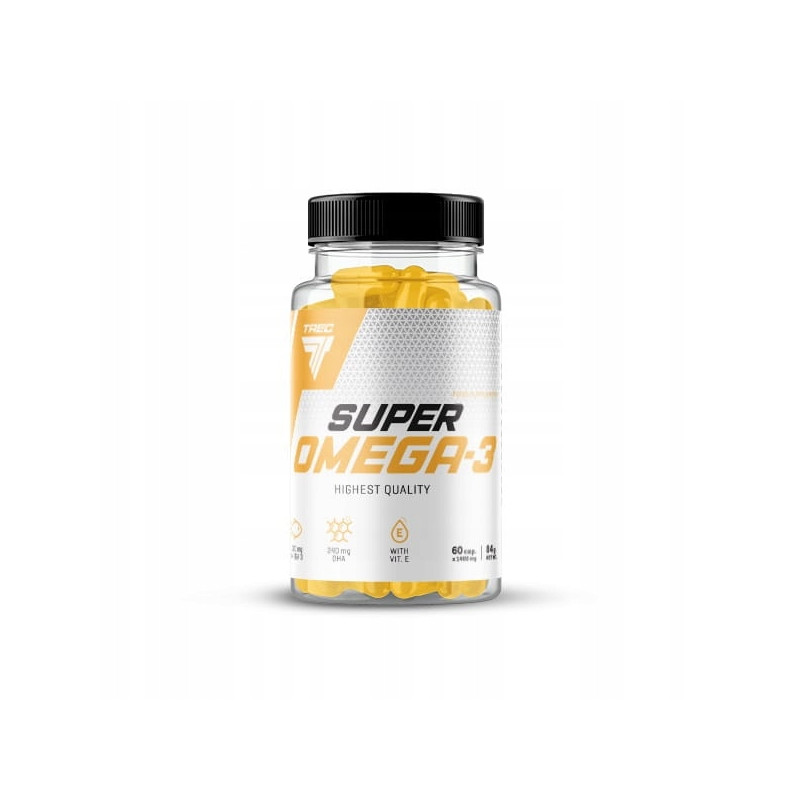 TREC SUPER OMEGA 3 EPA DHA PREMIUM TRAN OLEJ RYBI WITAMINA E ODPORNOŚĆ 60C