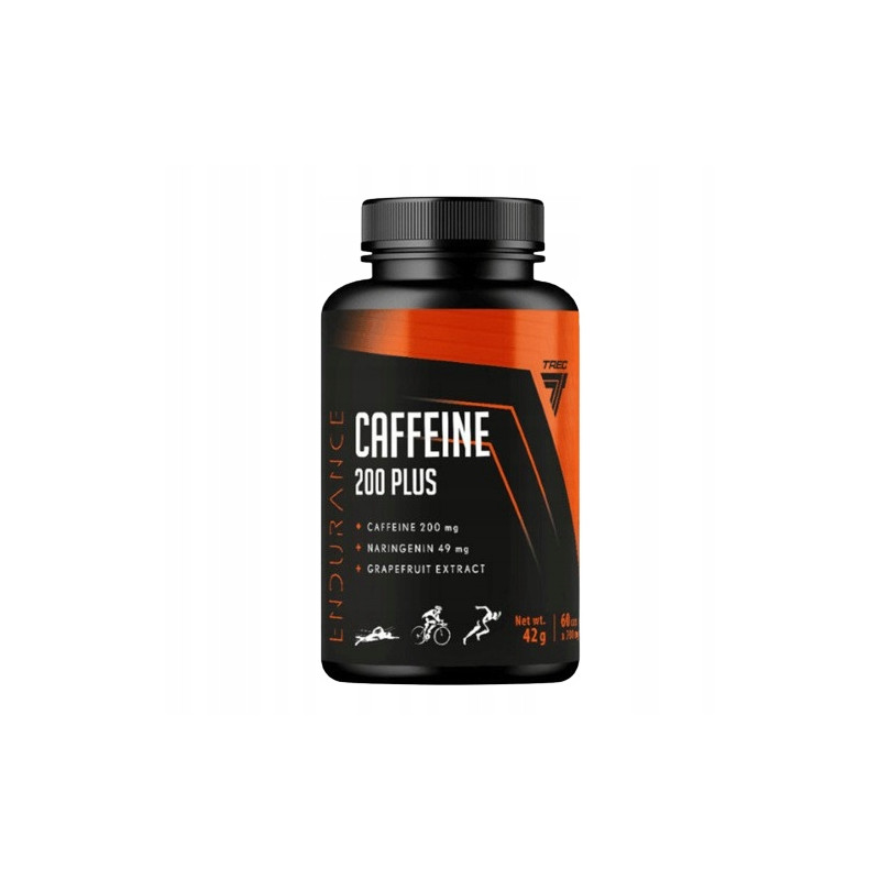 TREC CAFFEINA 200mg MOCNA CZYSTA KOFEINA BEZWODNA POBUDZENIE SKUPIENIE MOC