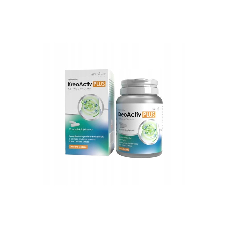 ACTIVLAB KREOACTIV PLUS KREON PANKRAETYNA ENZYMY TRAWIENNE JELITA BÓL GAZY