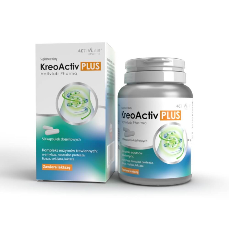 ACTIVLAB KREOACTIV PLUS KREON PANKRAETYNA ENZYMY TRAWIENNE JELITA BÓL GAZY