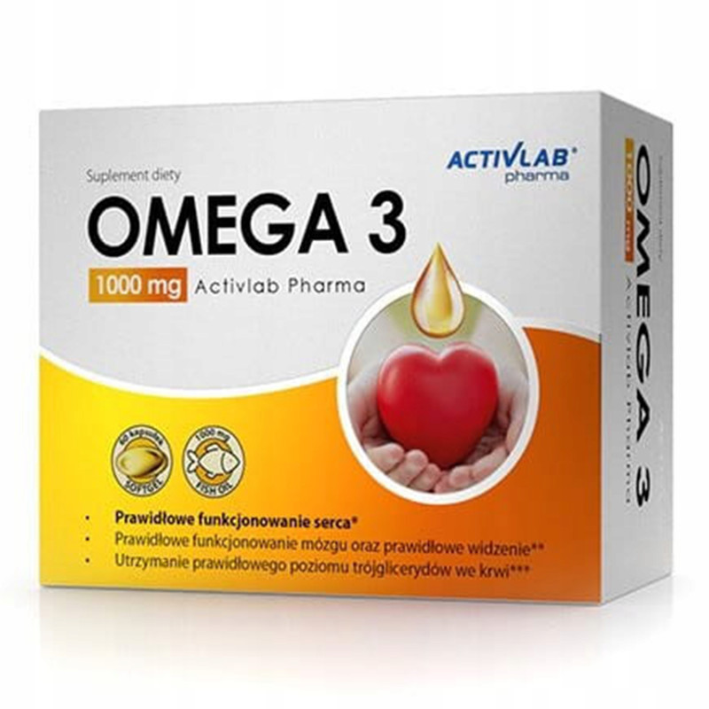 ACTIVLAB OMEGA 3 SERCE, ODPORNOŚĆ, EPA DHA PRAWIDŁOWY POZIOM TRÓJGLICERYDÓW
